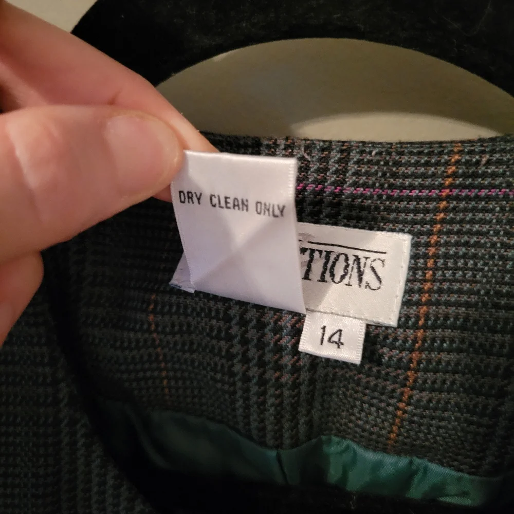 Vintage Plaid Blazer Size 14 Gold Button Blazer Classic Preppy Wool Blend Office